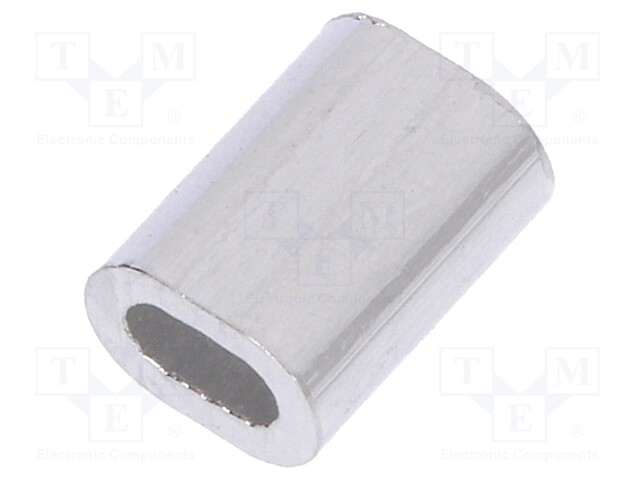 Ferrule; aluminium; for rope; Ørope: 1mm; L: 5mm