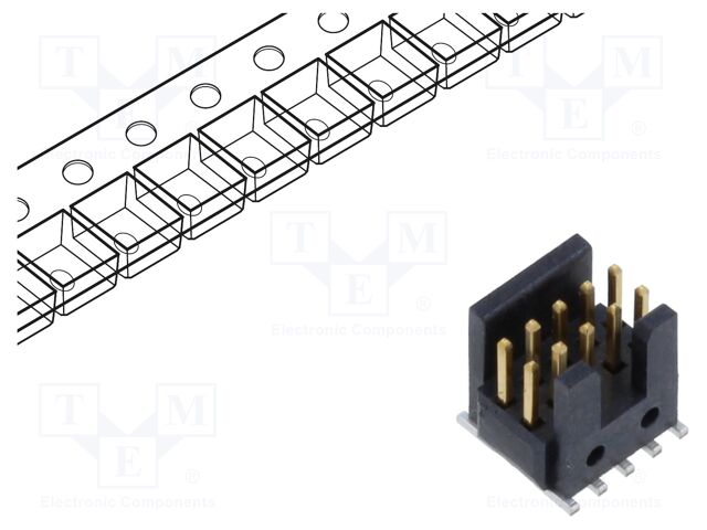 Connector: pin strips; male; PIN: 10; 1.27mm; gold-plated; SMT; reel