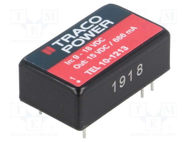 Converter: DC/DC; 10W; Uin: 9÷18V; Uout: 15VDC; Iout: 666mA; DIP16