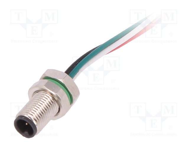 Connector: M5; socket; male; cables; PIN: 4; IP67; 60V; 100mm; 1A
