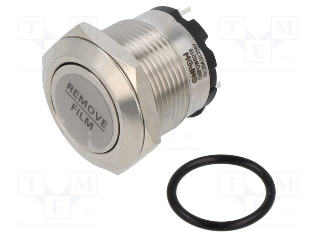 Switch: vandal resistant; Pos: 2; SPST-NO; 20A/220VAC; IP40; Ø19mm