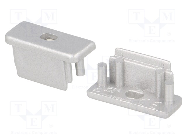 Cap for LED profiles; silver; ABS; Application: SURFACE10