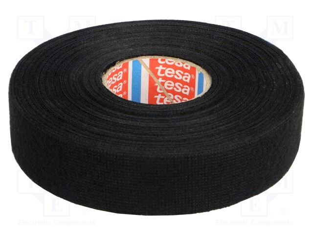 Fabric tape; PET wool; W: 25mm; L: 25m; black