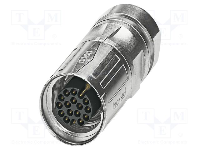 Connector: M17; plug; ST; PIN: 17; 48V; 3.6A; shielded; IP67; crimped
