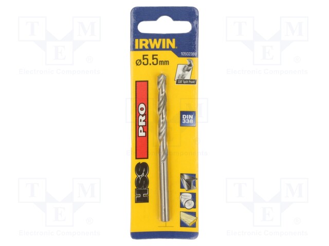 Drill bit; for metal; Ø: 5.5mm; L: 93mm; Working part len: 57mm
