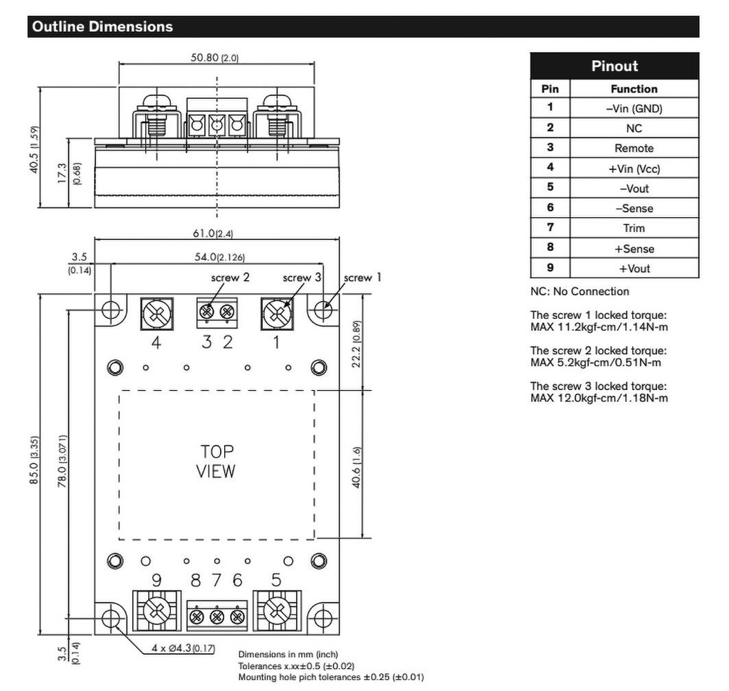 Converter: DC/DC; 100W; Uin: 9÷18V; 12VDC; Iout: 8.4A; Half Brick