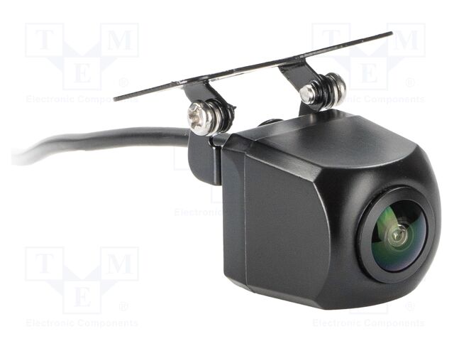 Rear view camera; 145°; black; 12VDC; 28.3x23.4x23.4mm; universal