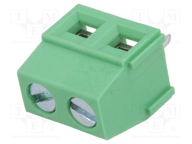 PCB terminal block; angled 90°; 5.08mm; ways: 2; on PCBs; 1.5mm2
