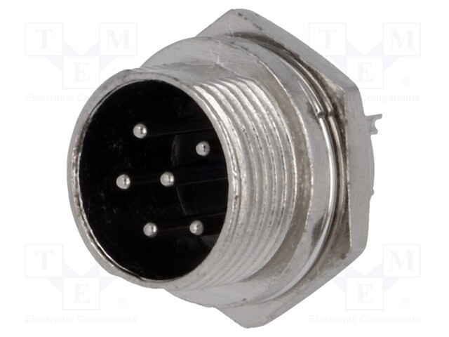 Socket; microphone; male; PIN: 6; for panel mounting