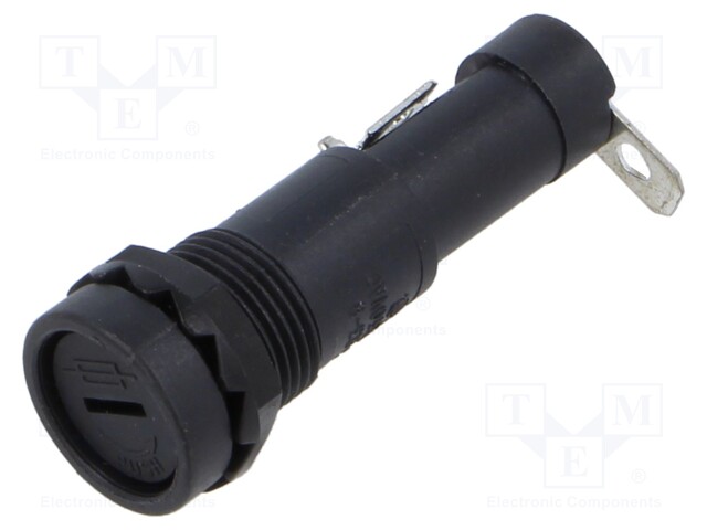 Fuse holder; 6.3x30mm; 15A; on panel; Cutout: Ø13.2mm; UL94V-0