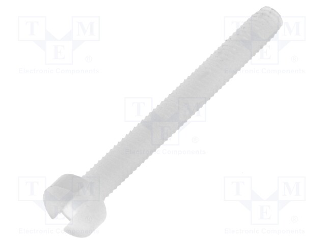 Screw; M2x20; DIN: 84; Head: cheese head; slotted; polyamide; 0,5mm