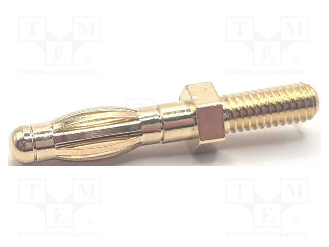 Connector: 4mm banana; plug; 35A; 30.5mm; gold-plated; M4; brass