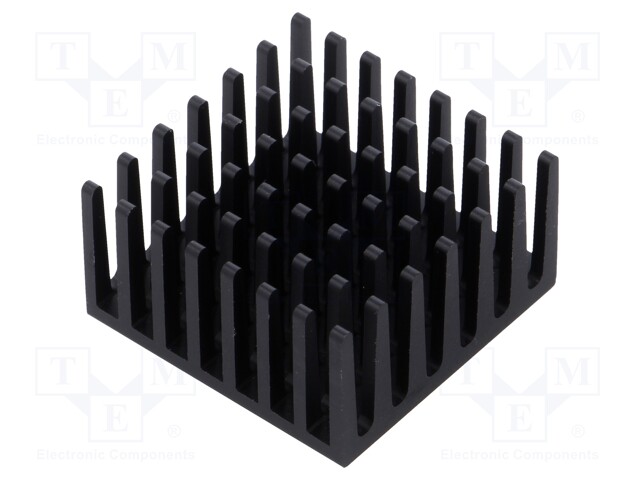 Heatsink: extruded; grilled; BGA; black; L: 27.9mm; W: 27.9mm