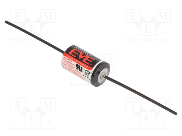 Battery: lithium; 3.6V; 1/2AA,1/2R6; axial; Ø14.5x25.4mm; 1200mAh