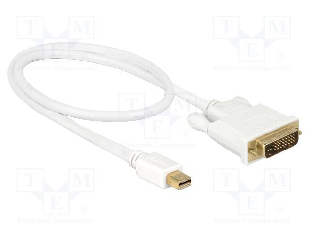 Cable; DVI-D (24+1) plug,mini HDMI plug; Len: 0.5m; white; 32AWG