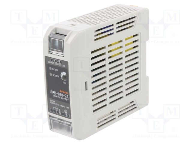 Power supply: switched-mode; for DIN rail; 60W; 24VDC; 2.5A; IP20