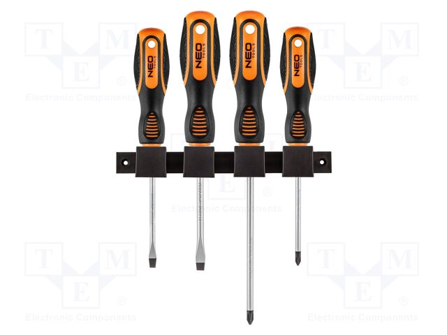 Kit: screwdrivers; Phillips,slot; Kit: mounting holder; 4pcs.
