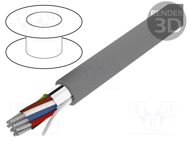Wire; Alpha Essential C&C; 12x24AWG; shielded,Al-PET foil; PVC