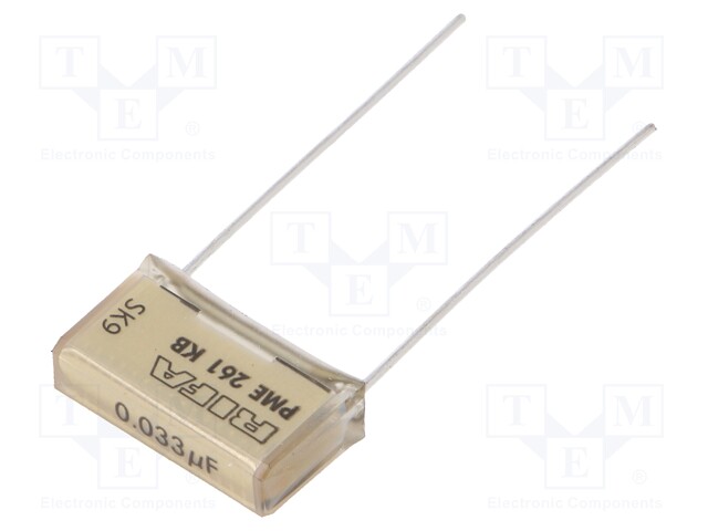 Capacitor: paper; 33nF; 220VAC; 15.2mm; ±10%; THT; Series: PME261