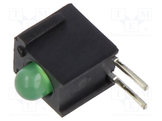 LED; in housing; green; 3mm; No.of diodes: 1; 20mA; Lens: diffused