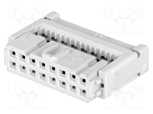 Plug; IDC; female; PIN: 16; with cable clamp; IDC; for ribbon cable