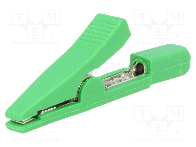 Crocodile clip; 5A; 70VDC; green; Overall len: 42mm