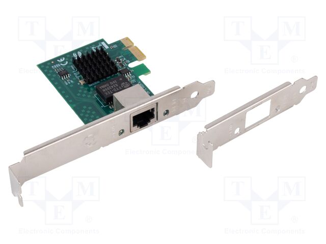 PC extension card: PCIe; PCIe,RJ45 socket; brackets on slot