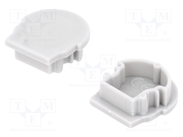 Cap for LED profiles; grey; ABS; Application: UNI12
