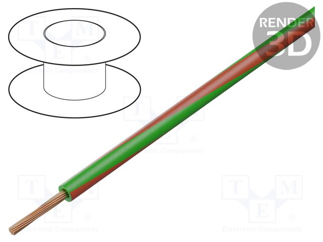 Wire; LgY; stranded; Cu; 1.5mm2; black-white; PVC; 300/500V; 100m