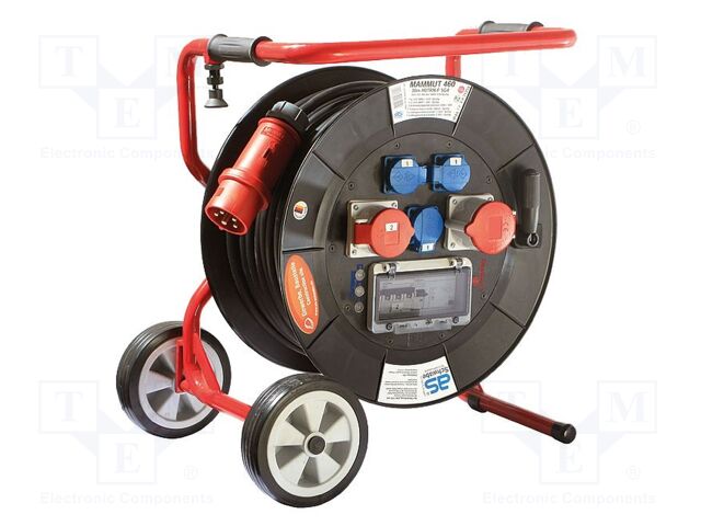 Extension lead; 5G4mm2; Sockets: 5; rubber; black; 30m; 32A; Mammut