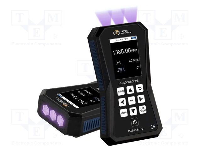 Meter: tachometer, LED stroboscope; Display: LCD TFT 2,8"