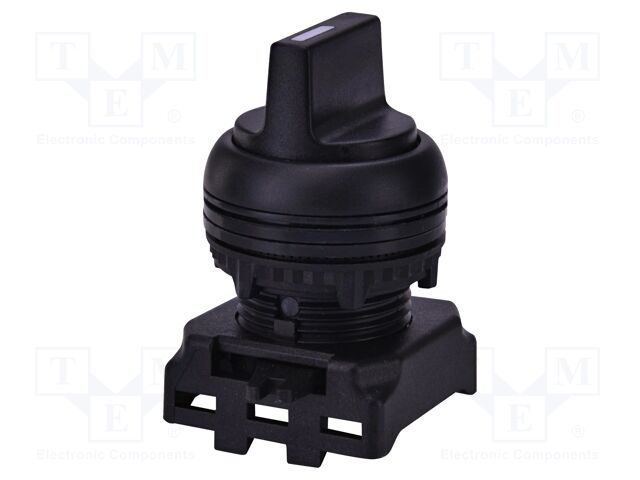 Switch: rotary; 22mm; black; IP65; E; Pos: 2; Ø22.5mm; -25÷65°C