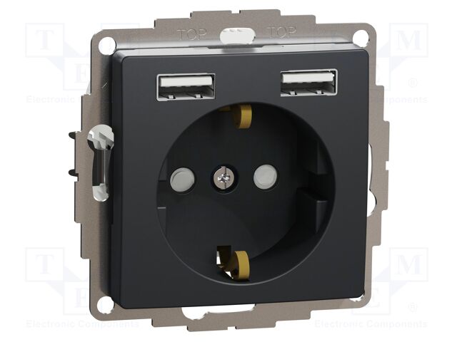 E-type socket; 250VAC; IP20; plaster embedded,in mounting box