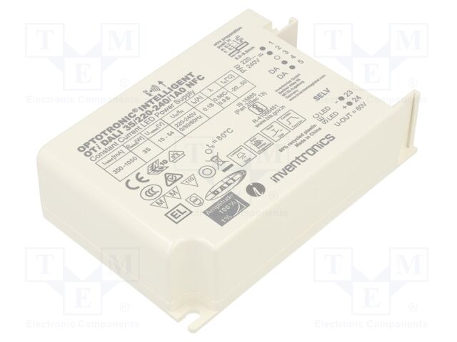 Power supply: switching; LED; DALI 2; 35W; 15÷54VDC; 350mA÷1.05A