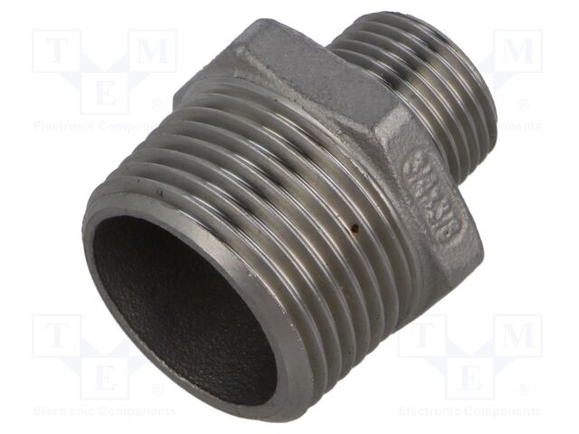 Male-male,reductive; max.10.5bar; 1.4408 stainless steel; G316