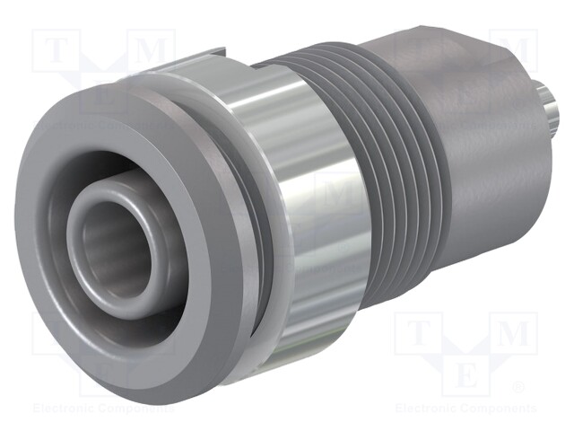 Socket; 4mm banana; 24A; 1kV; Cutout: Ø12.2mm; grey; nickel plated