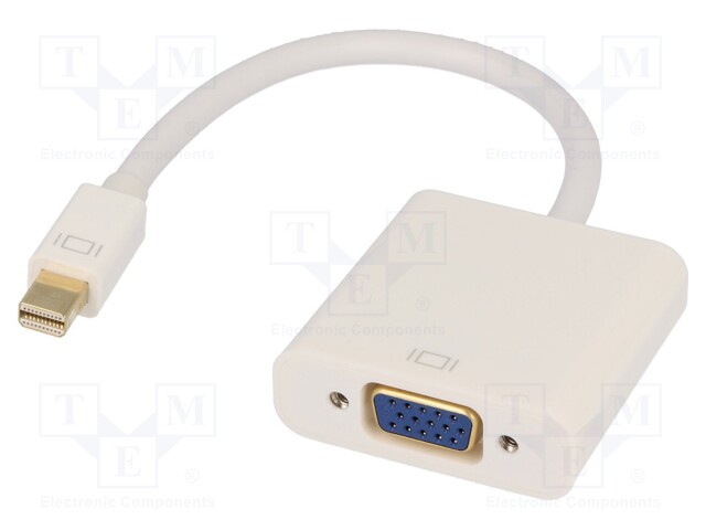 Adapter; D-Sub 15pin HD socket,mini DisplayPort plug; 0.15m