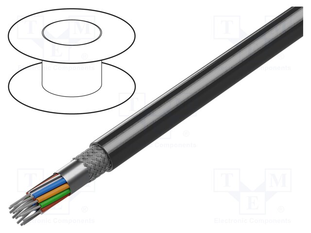 Wire; 15x24AWG; RS232,RS423; stranded; Cu; Insulation: PVC; chrome