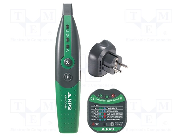 Tester: power socket tester; 230VAC; Conform to: CAT II 600V