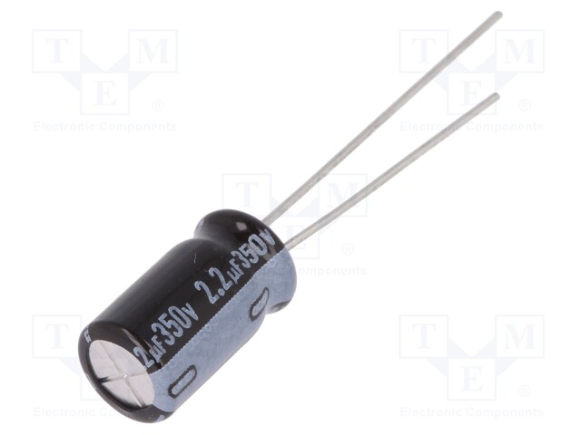 Capacitor: electrolytic; THT; 2.2uF; 350VDC; Ø6.3x11mm; ±20%; 1000h