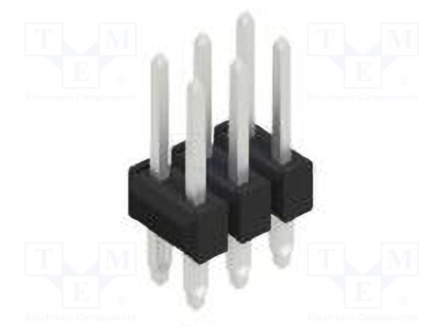 Connector: pin strips; pin header; male; PIN: 6; 2.54mm; THT; 2x3