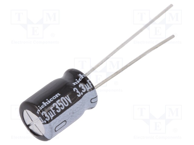 Capacitor: electrolytic; THT; 3.3uF; 350VDC; Ø8x11.5mm; ±20%; 1000h