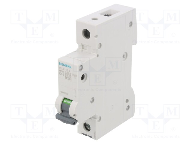 Circuit Breaker, MCB, 5SL4, 1P, 10 kA, 400 V, 10 A
