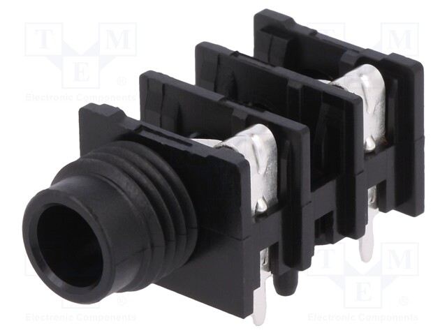 Socket; Jack 6,35mm; female; mono; angled 90°; for panel mounting