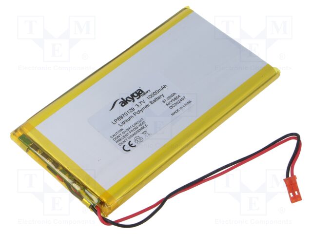 Re-battery: Li-Po; 3.7V; 10000mAh; cables,JST SYP-02T-1 socket