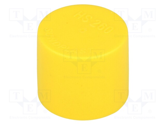 Cap; Body: yellow; Øint: 40mm; H: 25mm; Mat: LDPE; Mounting: push-in