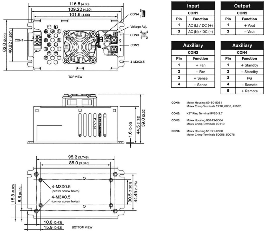 Power supply: switched-mode; modular; 300W; 48VDC; 6.25A; OUT: 1