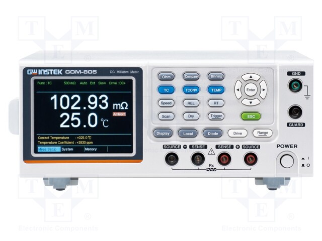 Milli-ohm meter; TFT 3,5" (320x240); Accur: ±(0,3% + 0,5°C)