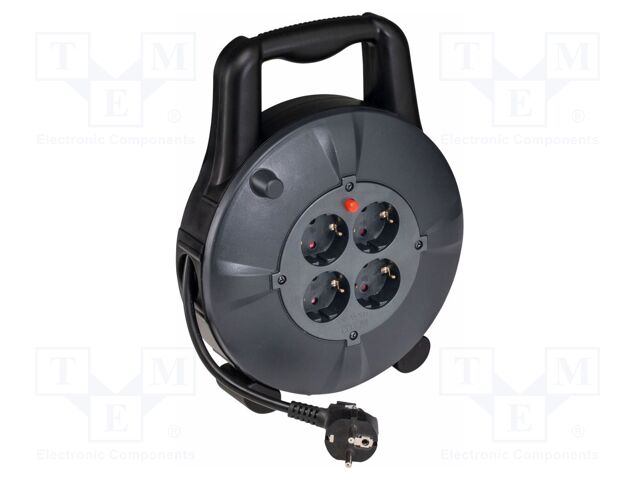 Extension lead; 3G1.5mm2; enclosed reel,rolled; Sockets: 4; PVC