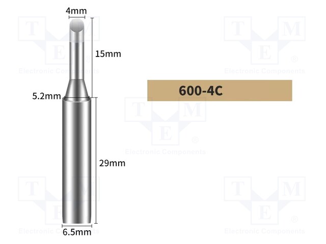 Tip; hoof; 4mm; for soldering station; BK90